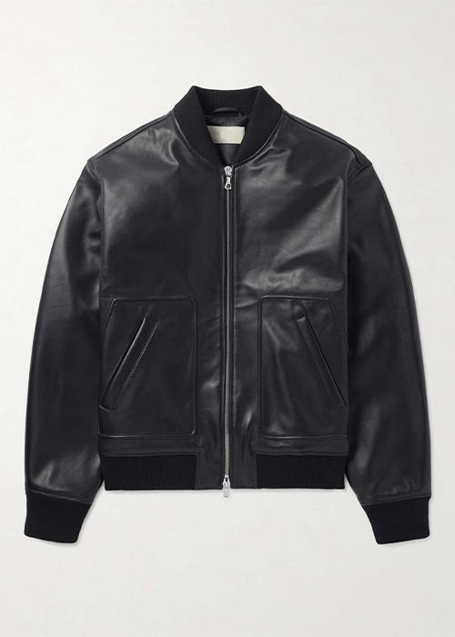 Men`s Black Leather Bomber Jackets