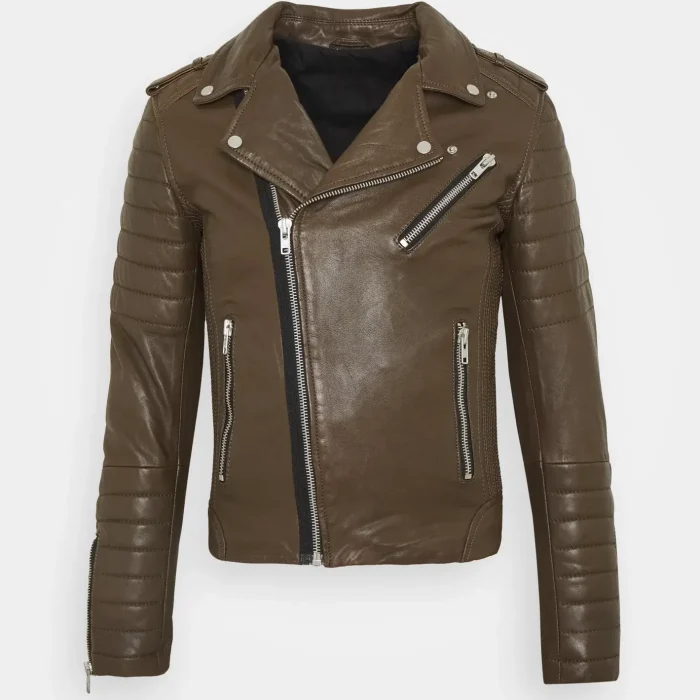 Men`s Brown Leather Biker Jackets