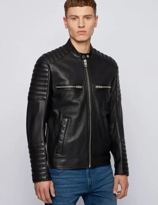 Men`s Black Leather Biker Jackets