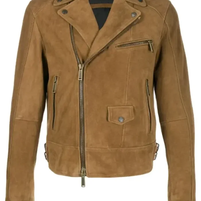 Men`s Camel Suede Leather Biker Jackets